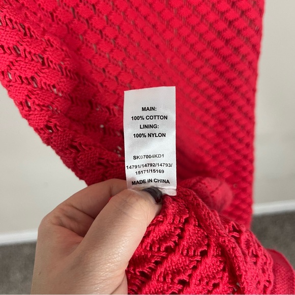 MESHKI GIULIANA KNIT MAXI SKIRT IN POMEGRANATE SIZE SMALL - Picture 13 of 13